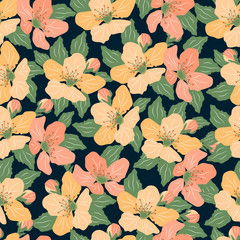 Floral seamless pattern.Colorful vector print.Textile texture