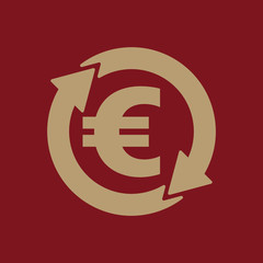 The currency exchange euro icon. Cash and money, wealth, payment symbol. Flat