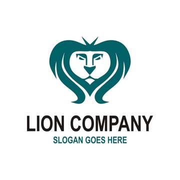 Animals logo head lion king design wildlife symbol icon vector