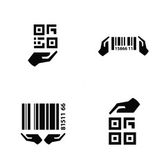 Icon Hand and Barcode Design