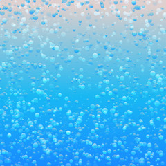 Fototapeta na wymiar Blue color abstract water bubbles background. Fizzy water backdrop. Rain drops texture.