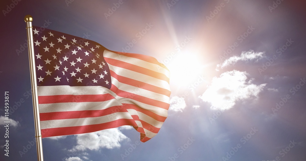 Poster composite image of close up of the us flag
