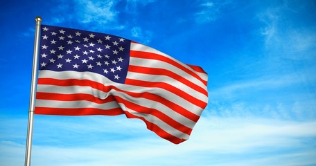Obraz premium Composite image of close up of the us flag