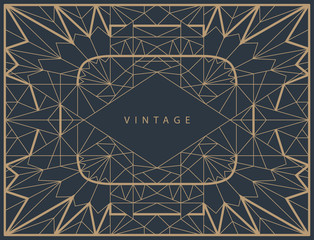 Vector template frame. Form of rectangle. Line design elements. Collage collection geometric gold shapes.