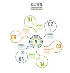 Infographic Template. Data Visualization. Can be used for workflow layout, number of options, steps, diagram, graph, presentation, round chart and web design. Vector illustration