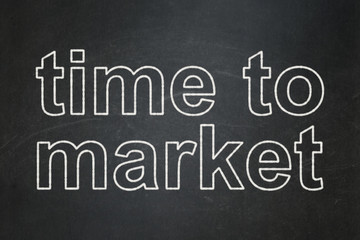 Obraz premium Timeline concept: Time to Market on chalkboard background