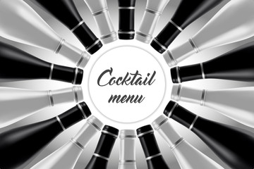 Black and white cocktail card