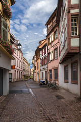 Fototapeta na wymiar Colmar, France. Picturesque street in the historic center