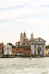 Fototapeta na wymiar View from the water on gesuati Santa Maria del Rosario, Venice.