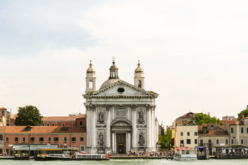 View from the water on gesuati Santa Maria del Rosario, Venice.