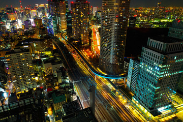 Fototapeta na wymiar View of Tokyo city at night.