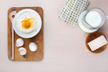 Flat lay of homemade baking
