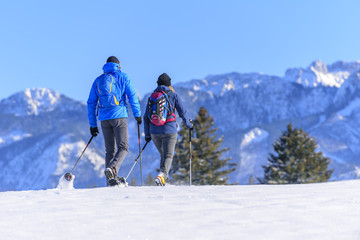 Schneeschuhwanderung in den Bergen
