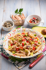 pasta with tuna capers avocado and anchovy