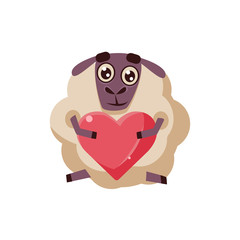 Sheep Holding A Heart