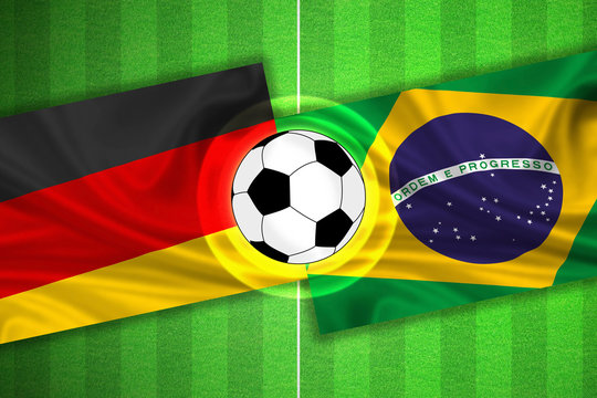 Germany - Brazil - Soccer field with ball