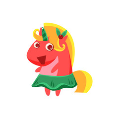 Girl Unicorn In Green Skirt