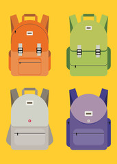 Schoolbag flat illustration. Bag for school.