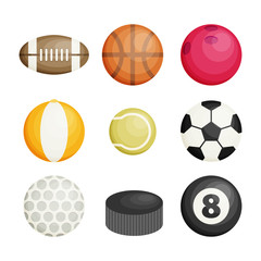 Flat and round sport icons