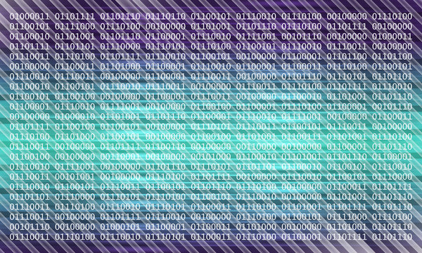 Vector abstract background with lights; lines and binary code