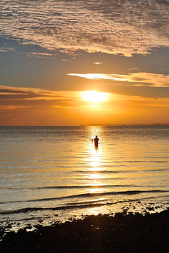 Australia Landscape : Fishing In Moreton Bay At Sunrise