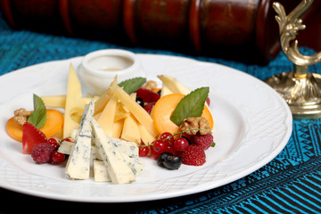 Assorted cheese plate