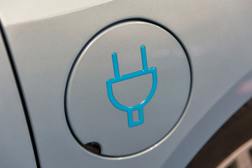 Charging symbol on electric car