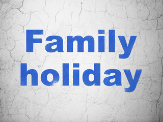 Obraz premium Vacation concept: Family Holiday on wall background