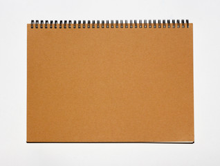 Open Vintage recycle Sketchbook with white background