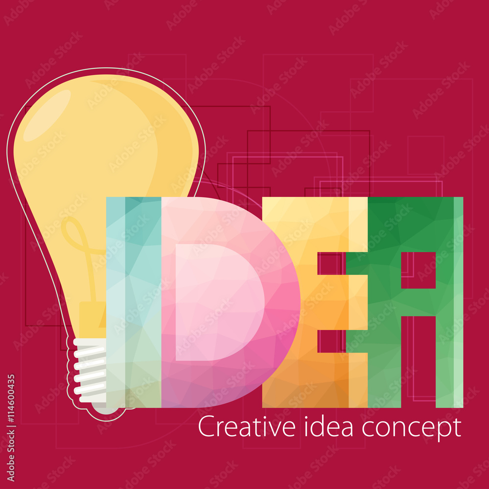 Poster idea text. creative idea concept.vector illustration template