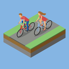 isometric park activity riding bicycle