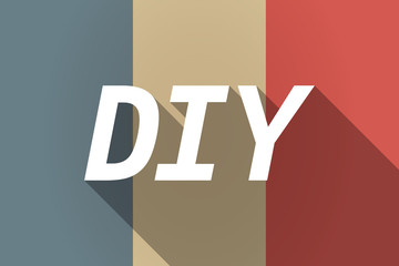 Vector long shadow France flag with    the text DIY