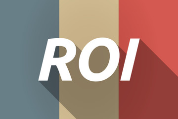 Vector long shadow France flag with    the return of investment