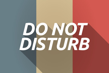 Vector long shadow France flag with    the text DO NOT DISTURB