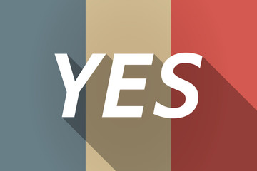 Vector long shadow France flag with    the text YES