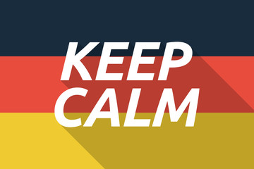 Vector long shadow Germany flag with    the text KEEP CALM