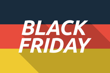 Vector long shadow Germany flag with the text BLACK FRIDAY