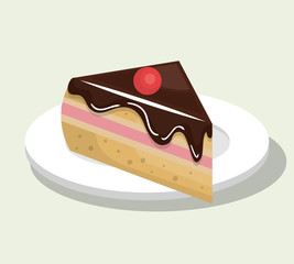 delicious and sweet cake isolated icon design, vector illustration  graphic 