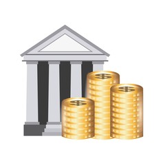 bank building isolated icon design