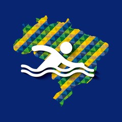 Brazil and the Olympic sports isolated icon design