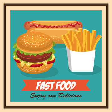 set fast food isolated icon design, vector illustration  graphic 