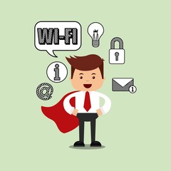 successful businessman character isolated icon design