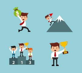 successful businessman character isolated icon design