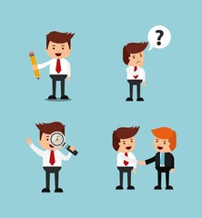 successful businessman character isolated icon design