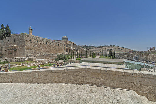 Walking through Jerusalem.