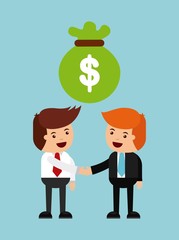 successful businessman character isolated icon design