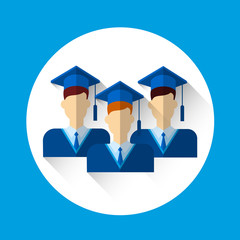 Graduate Student Group Icon Graduation Gown Cap