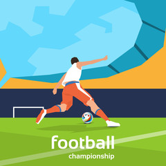 Football Player Kick Ball Sport Championship