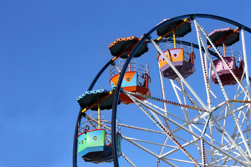 Colorful ferris wheel ride