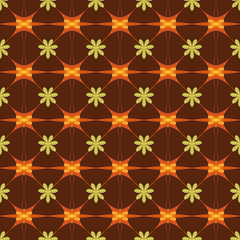 Flower and star seamless pattern.